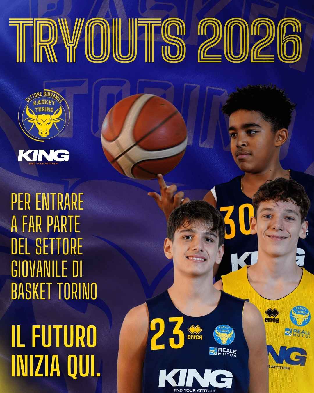 Entra a far parte delle giovanili di Basket Torino: i tryouts dal 18 maggio
